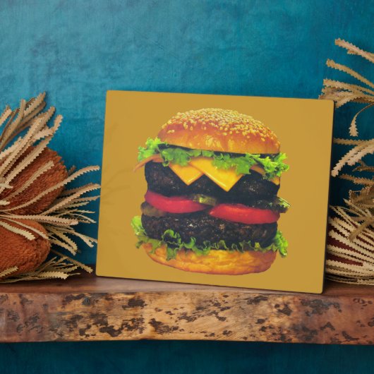 Plaque Photo Double Deluxe Hamburger au fromage (Côté)