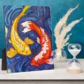 Plaque Photo Double Koi Fish (Côté)
