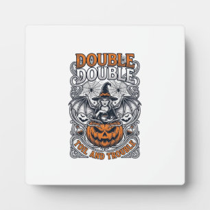 Plaque Photo Double peine Malheur Sorcière Citrouille Halloween