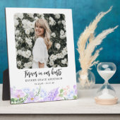 Plaque Photo Douces Pétales Violettes À Jamais Dans Nos Cœurs (Côté)