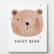 Doux Ours Mignon Coussin de Jet | Minimaliste Fore