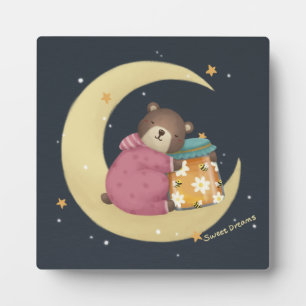 Plaque Photo Doux Rêves: Illustration de l'ours et du miel