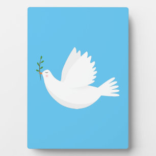 Plaque Photo Dove with olive branch