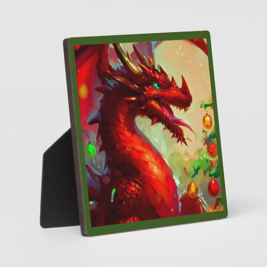 Plaque Photo Dragon de Noël 1 (Recto)