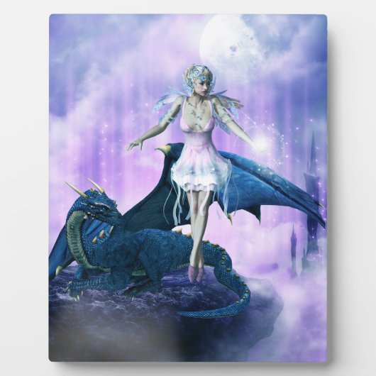 Plaque Photo Dragon Et Fée (Devant)