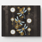 Plaque Photo Dragonflies de Steampunk sur arrière - plan rayé b (Devant)