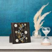 Plaque Photo Dragonflies de Steampunk sur arrière - plan rayé b (Insitu)