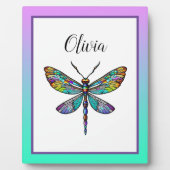 Plaque Photo Dragonfly en verre coloré ailes (Devant)