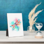 Plaque Photo Dragonfly rouge sur l'arrière - plan aquarelle (Côté)