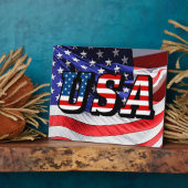 Plaque Photo Drapeau américain (Côté)