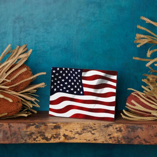 Plaque Photo Drapeau américain (Côté)