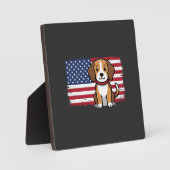 Plaque Photo Drapeau Américain Chien Patriote Vector (Recto)
