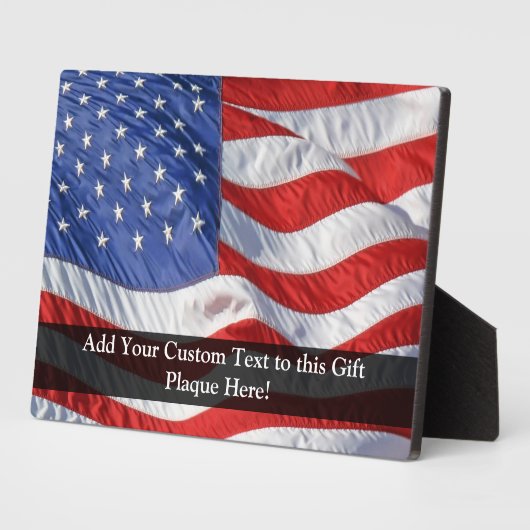 Plaque Photo Drapeau américain, évent (Côté)
