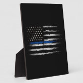 Plaque Photo Drapeau American Thin Blue Line (Côté)