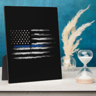 Plaque Photo Drapeau American Thin Blue Line