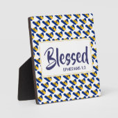 Plaque Photo DRAPEAU BARBADOS | Béni | Ephésiens Écriture (Recto)