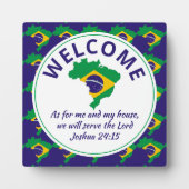 Plaque Photo Drapeau BRÉSIL Christian Welcome BRASIL (Devant)