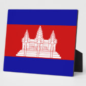 Plaque Photo Drapeau cambodgien (Côté)