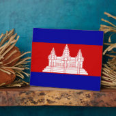 Plaque Photo Drapeau cambodgien (Côté)