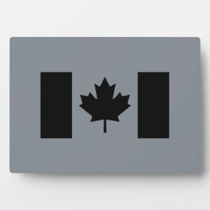Plaque Photo Drapeau canadien en style noir