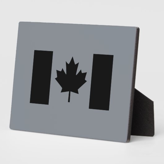 Plaque Photo Drapeau canadien en style noir (Côté)
