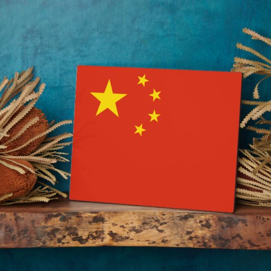 Plaque Photo Drapeau chinois (Côté)