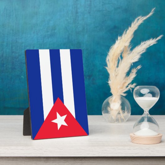 Plaque Photo Drapeau Cuba (Côté)