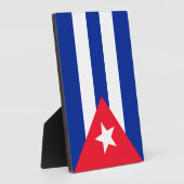 Plaque Photo Drapeau Cuba (Côté)