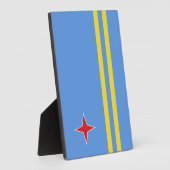 Plaque Photo Drapeau d'Aruba (Côté)