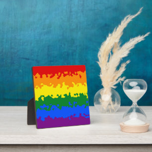 Plaque Photo Drapeau de fierté gay arc-en-ciel mosaïque abstrai
