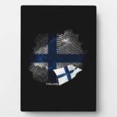 Plaque Photo Drapeau de la Finlande (Devant)