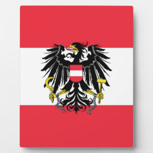 Plaque Photo Drapeau de l'Autriche - Flagge Österreichs