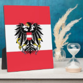 Plaque Photo Drapeau de l'Autriche - Flagge Österreichs (Côté)