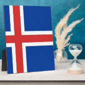 Plaque Photo Drapeau de l'Islande (Côté)