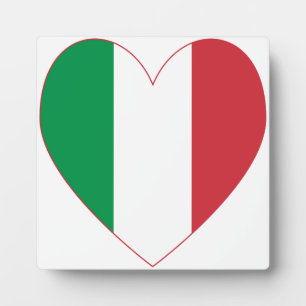 Plaque Photo Drapeau de l'Italie Cœur Bordure Rouge
