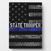 Plaque Photo Drapeau de police de l'État en détresse (Devant)