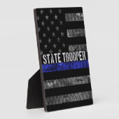 Plaque Photo Drapeau de police de l'État en détresse (Côté)