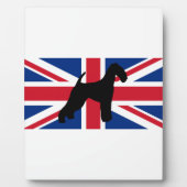 Plaque Photo drapeau de silhouette de terrier airedale (Devant)