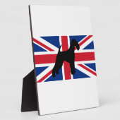 Plaque Photo drapeau de silhouette de terrier airedale (Côté)