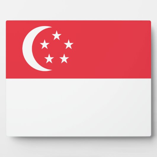 Plaque Photo Drapeau de Singapour (Devant)