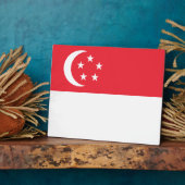 Plaque Photo Drapeau de Singapour (Côté)