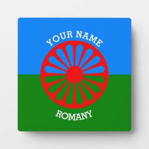 Plaque Photo Drapeau de voyageur tzigane romani officiel person
