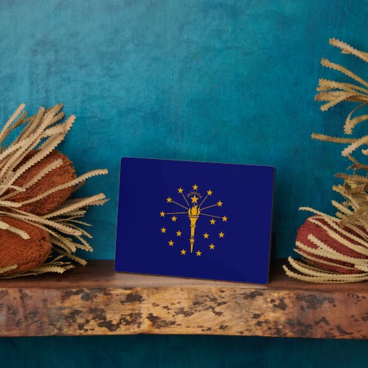 Plaque Photo Drapeau d'état Indiana (Côté)