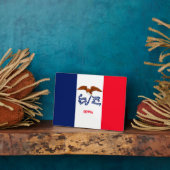 Plaque Photo Drapeau d'État Iowa (Côté)