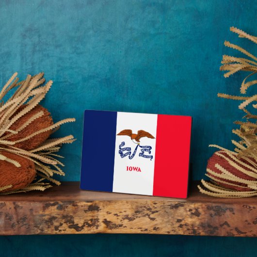Plaque Photo Drapeau d'État Iowa (Côté)