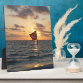 Plaque Photo Drapeau du coucher du soleil (Côté)