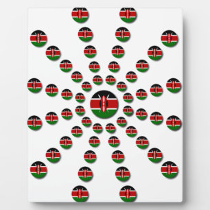 Plaque Photo Drapeau du Kenya Motif radial : Art et Décor patri