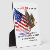 Plaque Photo Drapeau et aigle Donald J Trump Citation (Côté)