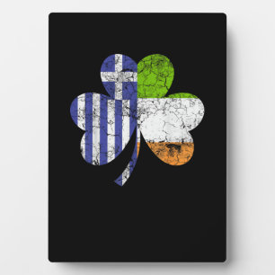 Plaque Photo Drapeau grec irlandais Jour de la Saint Patrick Sh