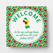 Plaque Photo Drapeau GUYANA Bienvenue chrétien (Devant)